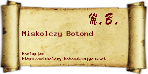 Miskolczy Botond névjegykártya